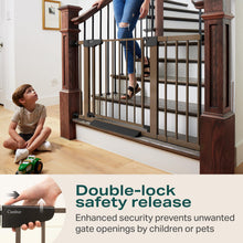 Load image into Gallery viewer, Cumbor 2 Pack 29.7-46" Baby Gate for Stairs, Mom's Choice Awards Winner-Auto Close Dog Gate for doorways, Easy Install Pressure Mounted Pet Gates indoor, Easy Walk Thru Wide Safety Gate for Dog, Brown