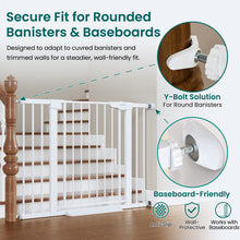 Load image into Gallery viewer, Cumbor 2 Pack 29.7-46" Baby Gate for Stairs, Mom's Choice Awards Winner-Auto Close Dog Gate for doorways, Easy Install Pressure Mounted Pet Gates indoor, Easy Walk Thru Wide Safety Gate for Dog, White