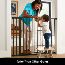 Load image into Gallery viewer, Cumbor 36" Extra Tall Baby Gate for Dogs and Kids with Wide 2-Way Door, 29.7"- 46" Width, and Auto Close Personal Safety for Babies and Pets, Fits Doorways, Stairs, and Entryways, Black