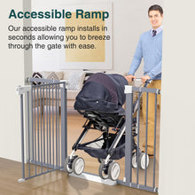 Load image into Gallery viewer, Cumbor 29.7-54.2" Wide Baby Gate for Stairs, Auto-Close Dog Gate Indoor for Doorways, No Drilling Pressure Mounted Pet Gates for Kids, Easy Walk Through Safety Gate, Gray