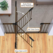 Load image into Gallery viewer, Cumbor 2 Pack 29.7-46" Baby Gate for Stairs, Mom's Choice Awards Winner-Auto Close Dog Gate for doorways, Easy Install Pressure Mounted Pet Gates indoor, Easy Walk Thru Wide Safety Gate for Dog, Brown