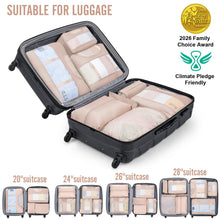 Load image into Gallery viewer, Veken 8 Set Packing Cubes for Travel Essentials,Anti-Wrinkle Buckled Suitcase Organizer for Shoe &amp; Toiletry Bag,Carry On Luggage Bag with 99+ Count Mesh Holes for Airplane &amp; College Dorm Accessories