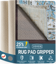 Load image into Gallery viewer, Veken Non Slip Rug Pad Gripper for Hardwood Floors, Strong Grip 2x6 Ft Runner Rug Pads for Area Rugs, Thick Rug Grippers for Tile Floors, Under Carpet Anti Skid Mat, Keep Your Rugs Safe and in Place