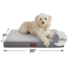 Load image into Gallery viewer, Ophanie Gray Orthopedic Dog Bed For Large Dogs with Egg Crate Foam Support and Non-Slip Bottom, Waterproof and Machine Washable Removable Pet Bed Cover