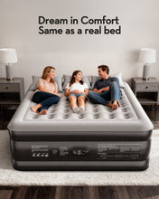 Load image into Gallery viewer, OhGeni 20" Raised King Air Mattress with Built in Pump, Luxury Real Bed Height Blow up Mattress, 3-4 Persons Inflatable Mattress for Guests &amp; Family Party, Ideal for Elder People, 700lbs