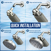 Load image into Gallery viewer, Veken Shower Filter, Shower Head Filter to Reduce Chlorine, KDF Shower Filter with Activated Carbon and Calcium Sulfite, Carbon Water Filter, Bathroom Accessories, Nickel