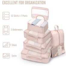 Load image into Gallery viewer, VEKEN 8 Set Packing Cubes for Travel, Beach Vacation Essentials Accessories, Suitcase Organizer Bags for Luggage with Hanging Toiletry &amp; Shoe Bag, Birthday Gifts for Women Mom Her