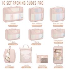 Load image into Gallery viewer, Veken 10 Set Packing Cubes for Travel, Beach Vacation Essentials Accessories for, Suitcase Organizer Bags for Luggage with Hanging Toiletry &amp; Shoe Bag, Birthday Gifts for Women Mom Her
