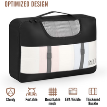 Load image into Gallery viewer, Veken 10 Set Packing Cubes for Travel Essential, Suitcase Organizer Bags in 4 Sizes, Carry-On Luggage Accessories Large Laundry Hanging Toiletry Bag for Airplane, Road Trip Camping, Black