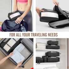 Load image into Gallery viewer, Veken 10 Set Packing Cubes for Travel Essential, Suitcase Organizer Bags in 4 Sizes, Carry-On Luggage Accessories Large Laundry Hanging Toiletry Bag for Airplane, Road Trip Camping, Black