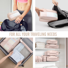 Load image into Gallery viewer, Veken 10 Set Packing Cubes for Travel, Beach Vacation Essentials Accessories for, Suitcase Organizer Bags for Luggage with Hanging Toiletry &amp; Shoe Bag, Birthday Gifts for Women Mom Her