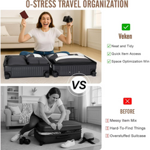 Load image into Gallery viewer, Veken 10 Set Packing Cubes for Travel Essential, Suitcase Organizer Bags in 4 Sizes, Carry-On Luggage Accessories Large Laundry Hanging Toiletry Bag for Airplane, Road Trip Camping, Black