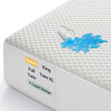 Load image into Gallery viewer, Ophanie Bamboo Viscose Mattress Protector, 4-Layer Premium Waterproof Bed Pad Cover, Breathable Noiseless Fitted Sheet with 6"-20" Deep Pocket, White, for Home, Hotels
