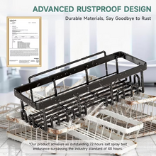 Load image into Gallery viewer, Veken Shower Caddy 6-Pack, Advanced Rustproof Design, No Drilling Adhesive Shelves, Rack with Soap Holder, Large Capacity Bathroom Organizers and Storage, Wall-Mounted Kitchen &amp; Home Decor, Black