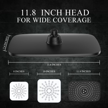 Load image into Gallery viewer, Veken Wide Rain Shower Head with Multi-Modes Handheld Water Spray,High Pressure Showerhead Combo with Arm for Bathroom Accessories,Home Decor Adjustable Dual Shower with Anti-Clog Nozzles,Matte Black