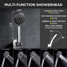 Load image into Gallery viewer, Veken Wide Rain Shower Head with Handheld, High Pressure Rainfall Showerhead Combo with Arm for Bathroom Accessories, Home Decor, Detachable Dual Shower with Multi Modes Handheld Spray, Silver Chrome