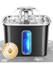 Load image into Gallery viewer, Veken Innovation Award Winner Stainless Steel Cat Water Fountain, 108oz/3.2L Automatic Pet Fountain Dog Water Dispenser with Replacement Filters &amp; Silicone Mat for Cats, Dogs (Space Black)