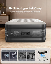 Load image into Gallery viewer, OhGeni Twin Air Mattress with Built in Pump, Blow up Mattresses, Ideal Alternative to a Bed, 18" Raised Blow Up Colchones Inflables Airbed for Guests &amp; Home, Ideal for Home Use and Outdoor Camping