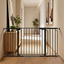 Load image into Gallery viewer, Cumbor 36.6-59" Extra Wide Baby Gate for Stairs, Auto Close Dog Gate Black Double Lock Safety for Doorways, One-Hand Open with 2-Way Swing, Child Gate for Toddler &amp; Pets, Pressure or Hardware Mounted