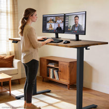 Load image into Gallery viewer, Veken 63" x 28" Super Large Standing Desk, Height Adjustable Electric Computer Desk, Sit to Stand Up, Modern Workstation for Home Office, Walking Pad, Writing, Gaming Bedroom Study, Brown