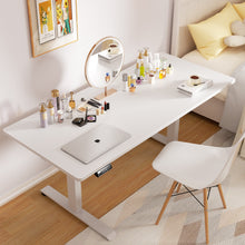 Load image into Gallery viewer, Veken 63" x 28" Super Large Standing Desk, Height Adjustable Electric Computer Desk, Sit to Stand Up, Modern Workstation for Home Office, Walking Pad, Writing, Gaming Bedroom Study, White