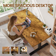 Load image into Gallery viewer, Veken 63" x 28" Super Large Standing Desk, Height Adjustable Electric Computer Desk, Sit to Stand Up, Modern Workstation for Home Office, Walking Pad, Writing, Gaming Bedroom Study, Brown