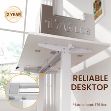 Load image into Gallery viewer, Veken 63" x 28" Super Large Standing Desk, Height Adjustable Electric Computer Desk, Sit to Stand Up, Modern Workstation for Home Office, Walking Pad, Writing, Gaming Bedroom Study, White