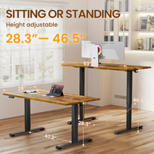 Load image into Gallery viewer, Veken 63" x 28" Super Large Standing Desk, Height Adjustable Electric Computer Desk, Sit to Stand Up, Modern Workstation for Home Office, Walking Pad, Writing, Gaming Bedroom Study, Brown