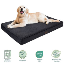 Load image into Gallery viewer, OhGeni Orthopedic Large Dog Bed 41in, Deluxe Pet Bed for Crates, Waterproof and Washable, 25D Egg Crate Foam Pad Anti-Slip Sleeping Mat for Large, Jumbo, Medium Dogs Breeds, 41" x 28", Gray