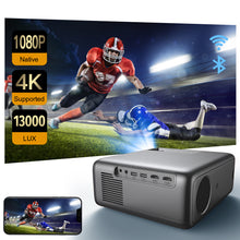 Load image into Gallery viewer, Raydem Video Projector 9500L, Native 1080P 200&quot; Display, 5G WiFi and Bluetooth 5.0, Outdoor LED Portable Projector Supports 4K, HD, Home Movie Theater Projector Compatible with TV Stick,Phone,Computer