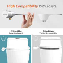 Load image into Gallery viewer, Veken Non-Electric Bidet, Self Cleaning Dual Nozzle (Feminine/Bidet Wash) Bidet Attachment for Toilet, Fresh Water Sprayer Toilet Seat Attachment with Adjustable Pressure Control