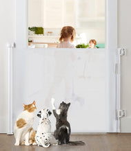 Load image into Gallery viewer, Retractable Baby Gates, Mesh Pet Gate 33&quot; Tall, Extends to 55&quot; Wide,White