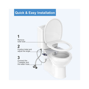 Veken Water Self-Cleaning Non-Electric Bidet Attachment for Toilet, Blue